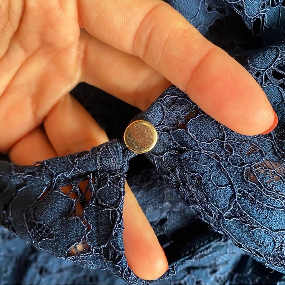 💙 DOROTHY PERKINS ELEGANT NAVY LACE LONG SLEEVE COCKTAIL DRESS! - Picture 9 of 13
